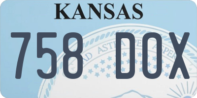 KS license plate 758DOX