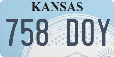 KS license plate 758DOY
