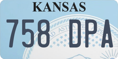KS license plate 758DPA