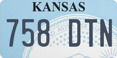 KS license plate 758DTN