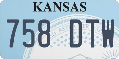 KS license plate 758DTW