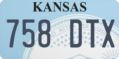 KS license plate 758DTX