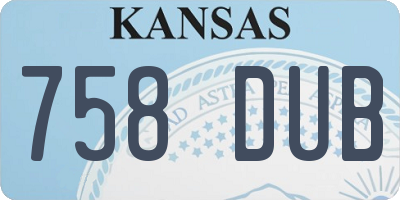 KS license plate 758DUB