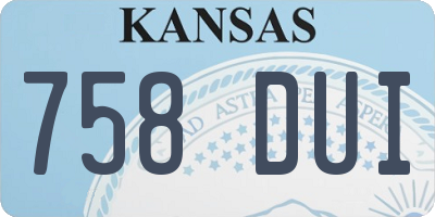 KS license plate 758DUI
