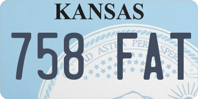 KS license plate 758FAT