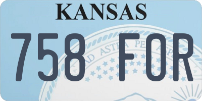 KS license plate 758FOR