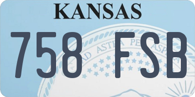 KS license plate 758FSB