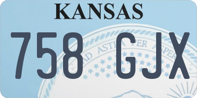 KS license plate 758GJX