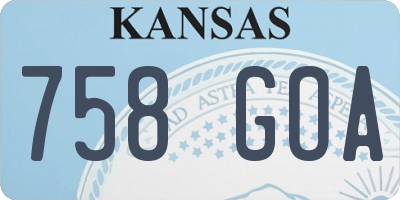 KS license plate 758GOA