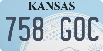 KS license plate 758GOC
