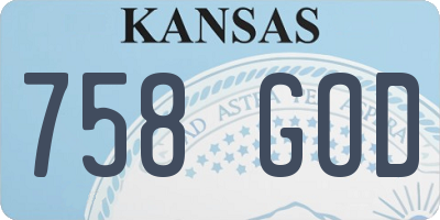 KS license plate 758GOD