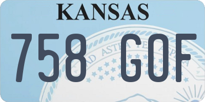 KS license plate 758GOF