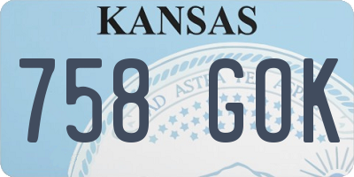 KS license plate 758GOK