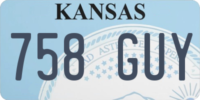 KS license plate 758GUY