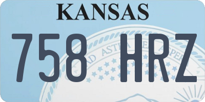 KS license plate 758HRZ