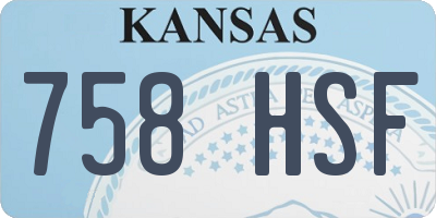 KS license plate 758HSF