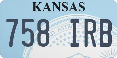 KS license plate 758IRB