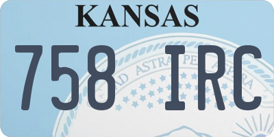KS license plate 758IRC