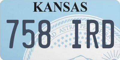 KS license plate 758IRD