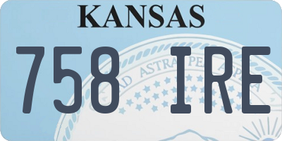 KS license plate 758IRE