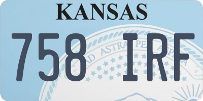 KS license plate 758IRF