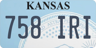 KS license plate 758IRI