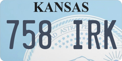 KS license plate 758IRK