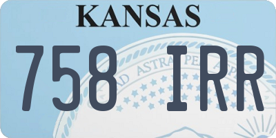 KS license plate 758IRR