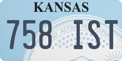 KS license plate 758IST