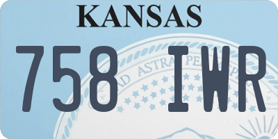 KS license plate 758IWR