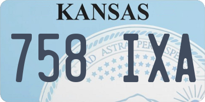 KS license plate 758IXA