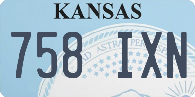 KS license plate 758IXN