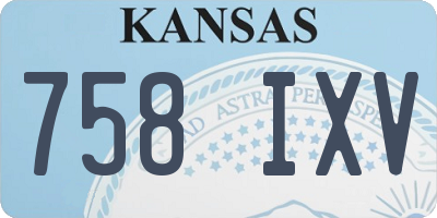 KS license plate 758IXV