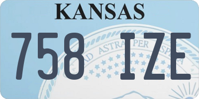 KS license plate 758IZE