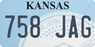 KS license plate 758JAG