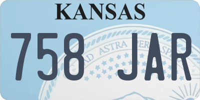 KS license plate 758JAR