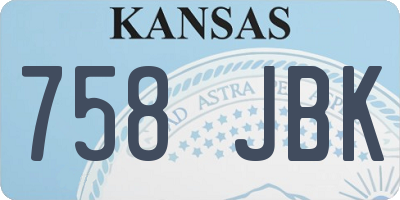 KS license plate 758JBK