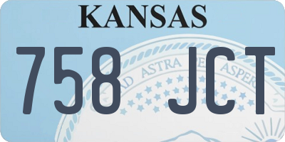 KS license plate 758JCT