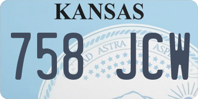 KS license plate 758JCW
