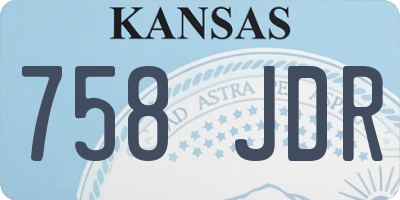 KS license plate 758JDR