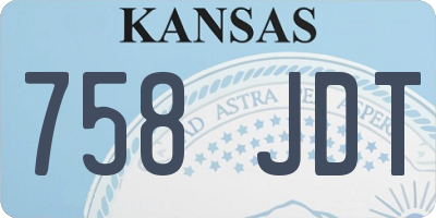 KS license plate 758JDT