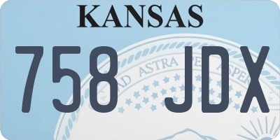 KS license plate 758JDX