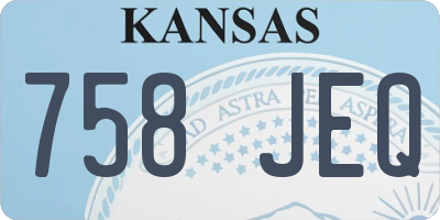KS license plate 758JEQ