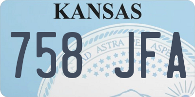 KS license plate 758JFA