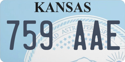 KS license plate 759AAE