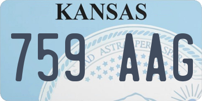 KS license plate 759AAG