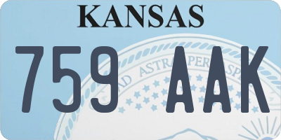 KS license plate 759AAK