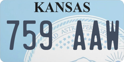 KS license plate 759AAW