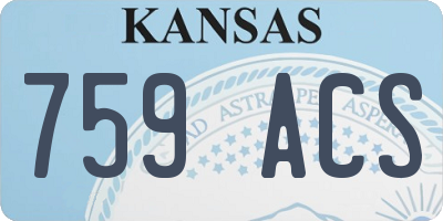 KS license plate 759ACS
