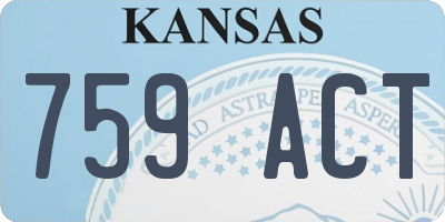 KS license plate 759ACT